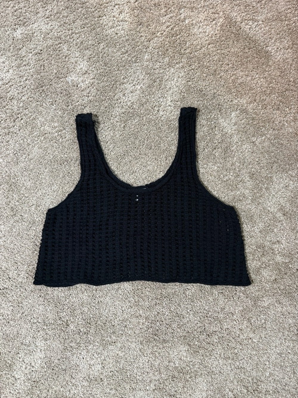 Wild Fable Black Crochet Tank Top Size Medium